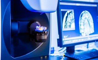 a dental lab making a model of a mouth