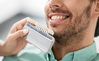 a patient receiving dental veneers