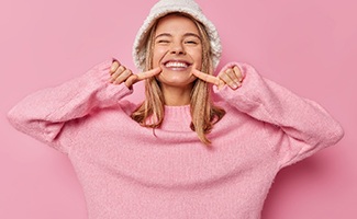 a patient showing off her smile